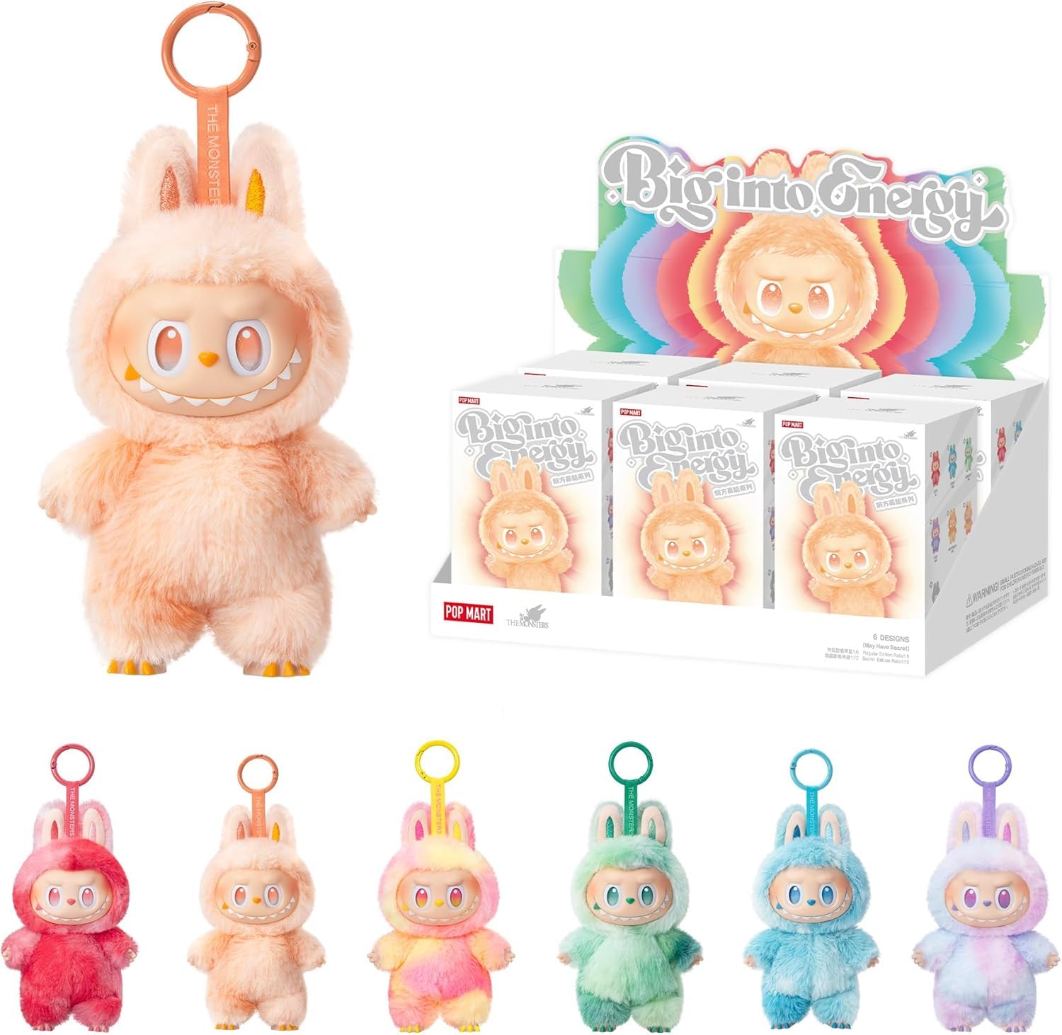 POP MART Labubu The Monsters Big Into Energy Series - Set mit 6 Überraschungsbox-Figuren, Plüsch-Schlüsselanhängern, Sammlerstücken & Dekorationsspielzeug