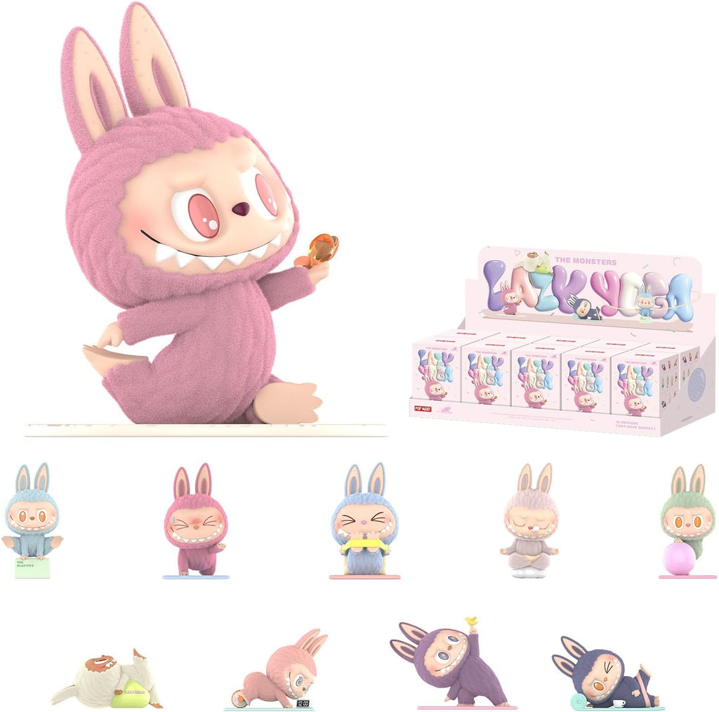 POP MART The Monsters Lazy Yoga Series Figures, 10PCs The Monsters Blind Box Figures, Random Design Action Figures Collectible Toys Home Decorations, Holiday Birthday Gifts, Whole Set