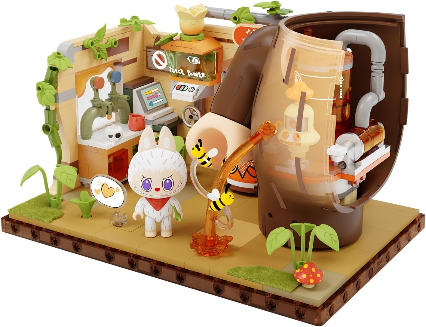 POP MART The Monsters Forest Secret Base Series Blocks-Juice Maker, Labubu Building Toy Set, Interactive Building Toy for Kids, Boys, and Girls