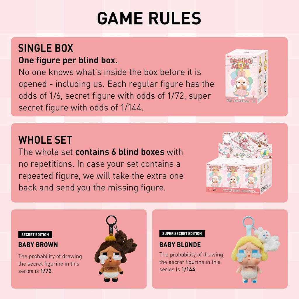 POP MART Crybaby Tears Factory Series - Vinyl Face Plush Blind Box, Random Design Action Figures Collectible Toys Home Decorations, Holiday Birthday Gifts, Single Box