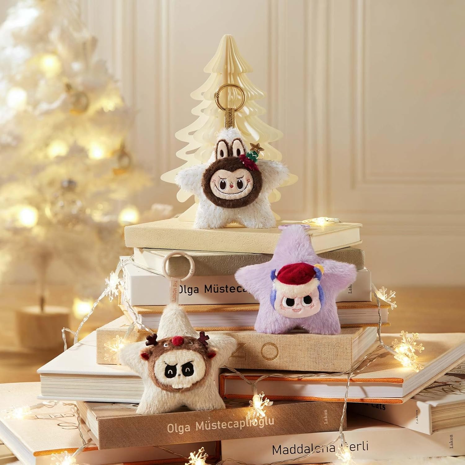 POP MART The Monsters Classic Series-Sparkly Plush Pendant Blind Box, 6PCs The Monsters Blind Box Figures, Random Design Collectible Toys Home Decorations, Holiday Birthday Gifts, Whole Set