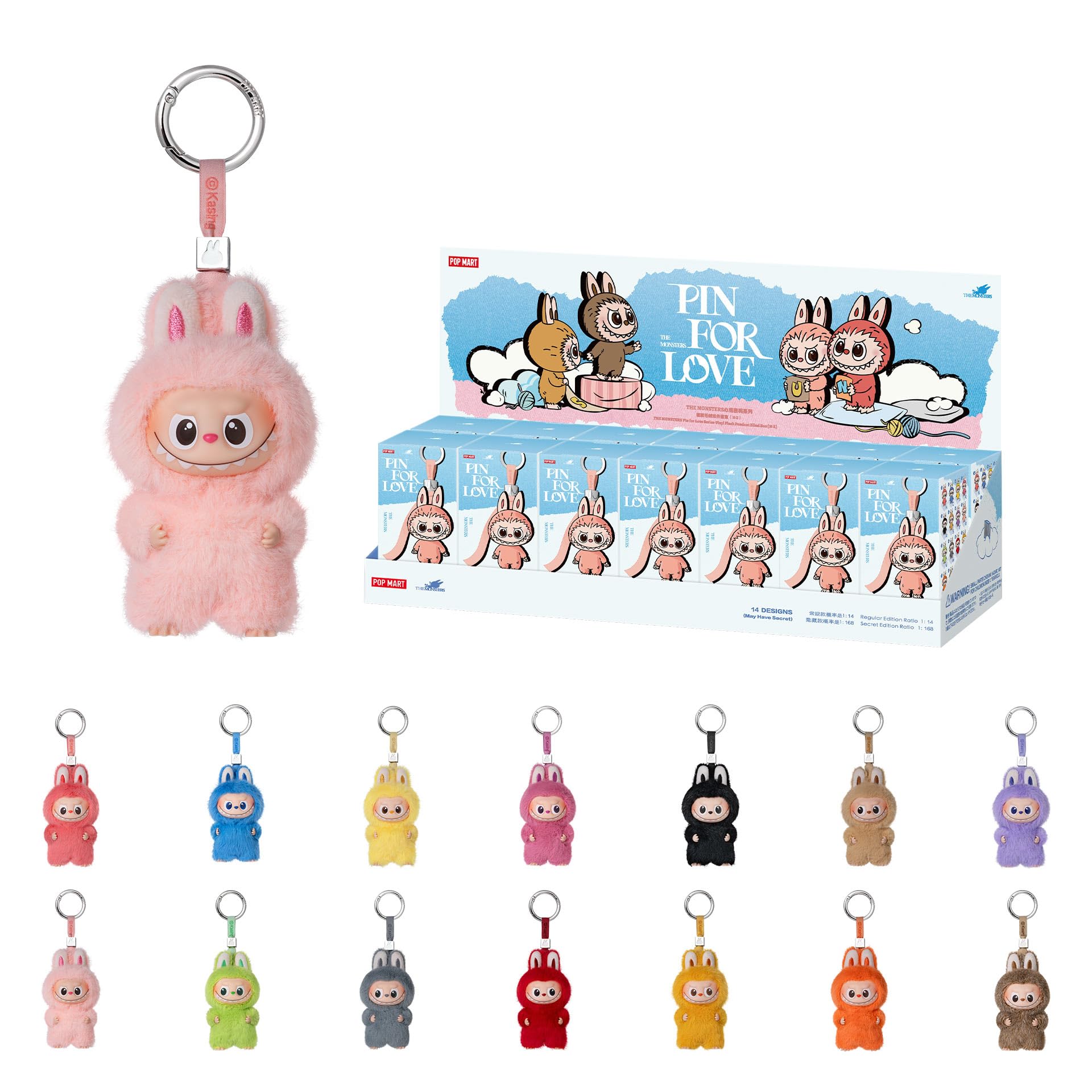 POP MART The Monsters Pin for Love Series-Vinyl Plush Blind Box (N-Z), Labubu Collectible Toys, Holiday Birthday Gifts for Girls and Boys, Single Box
