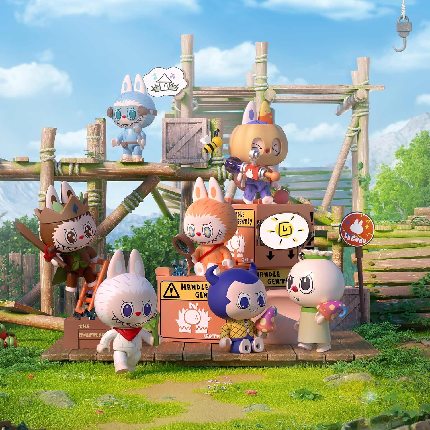 POP MART The Monsters Forest Secret Base Series Blocks-Juice Maker, Labubu Building Toy Set, Interactive Building Toy for Kids, Boys, and Girls