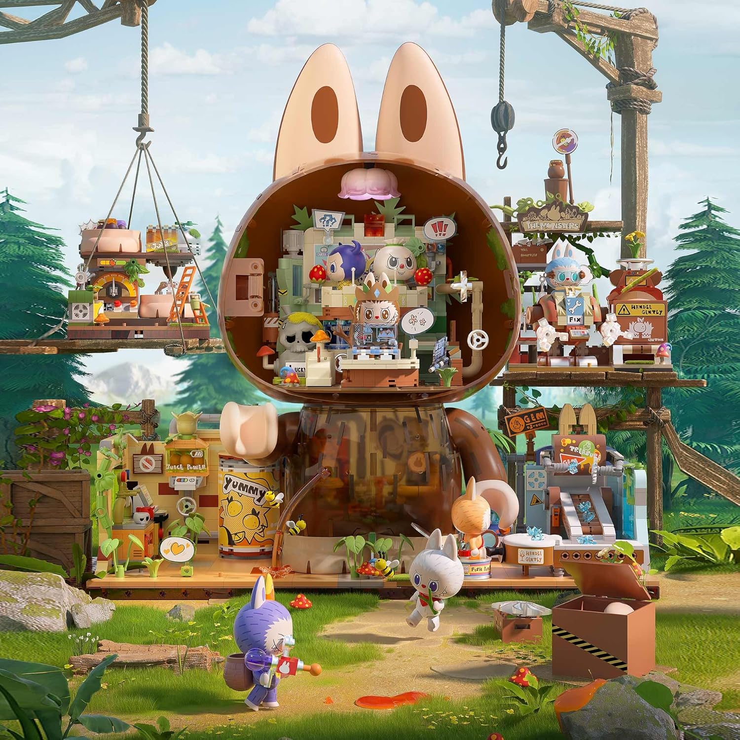 POP MART The Monsters Forest Secret Base Series Blocks-Juice Maker, Labubu Building Toy Set, Interactive Building Toy for Kids, Boys, and Girls